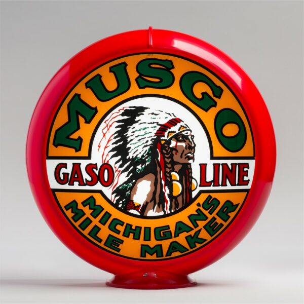 Musgo 13.5" Gas Pump Globe with red plastic body