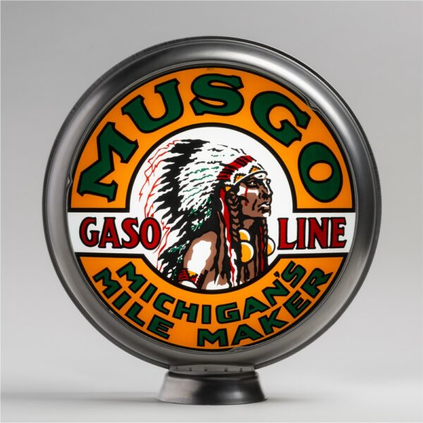 Musgo 13.5" Gas Pump Globe with unpainted steel body