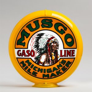 Musgo 13.5" Gas Pump Globe with yellow plastic body