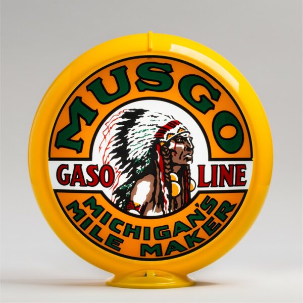 Musgo 13.5" Gas Pump Globe with yellow plastic body