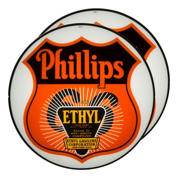 Phillips 66 Ethyl Sunburst 13.5" Gas Pump Globe lens pair