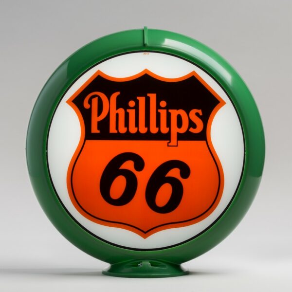 Phillips 66 13.5" Gas Pump Globe with green plastic body