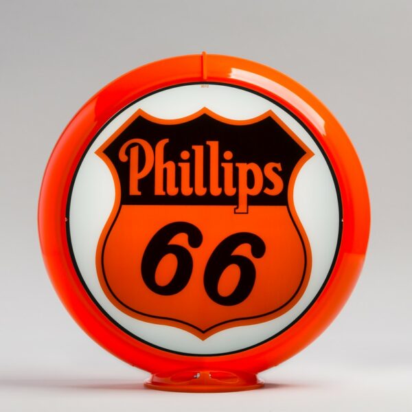 Phillips 66 13.5" Gas Pump Globe with orange plastic body