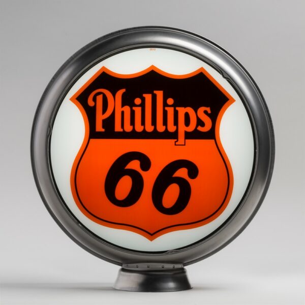 Phillips 66 13.5" Gas Pump Globe with unpainted steel body