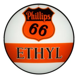 Phillips 66 Ethyl Bar 13.5" Gas Pump Globe single lens