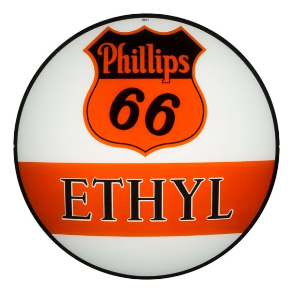 Phillips 66 Ethyl Bar 13.5" Gas Pump Globe single lens