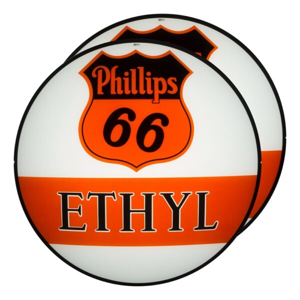 Phillips 66 Ethyl Bar 13.5" Gas Pump Globe lens pair