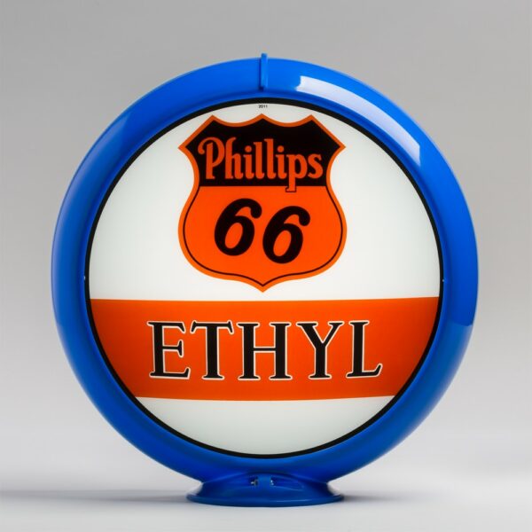 Phillips 66 Ethyl Bar 13.5" Gas Pump Globe with light blue plastic body