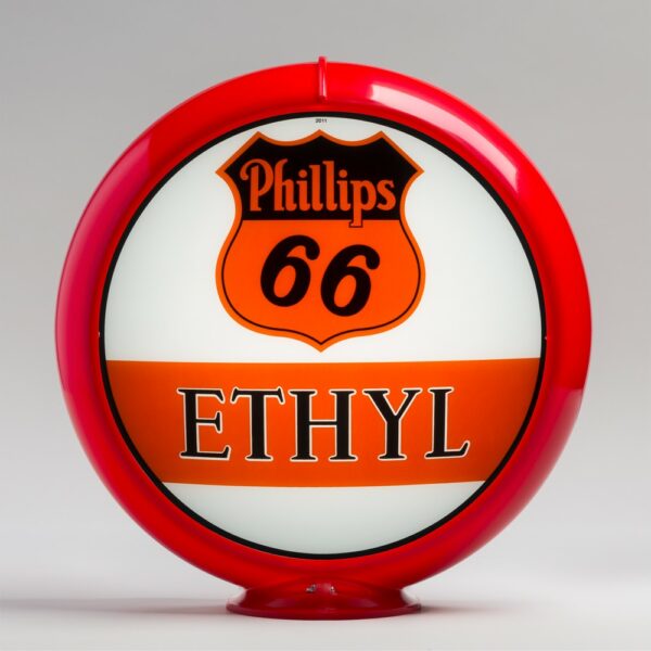 Phillips 66 Ethyl Bar 13.5" Gas Pump Globe with red plastic body