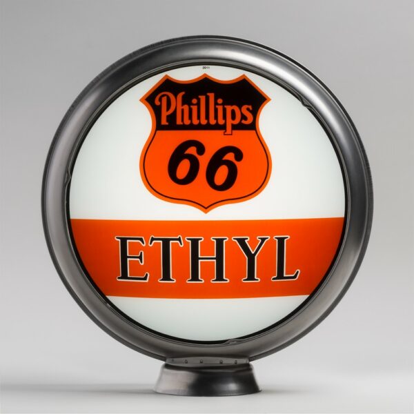 Phillips 66 Ethyl Bar 13.5" Gas Pump Globe with unpainted steel body