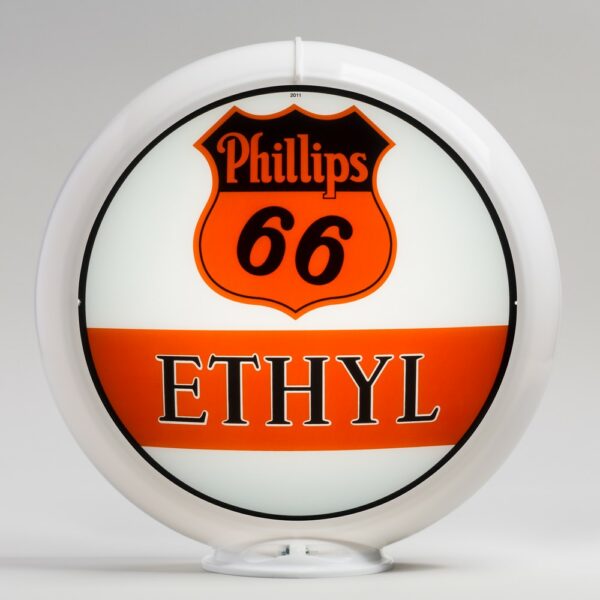 Phillips 66 Ethyl Bar 13.5" Gas Pump Globe with white plastic body