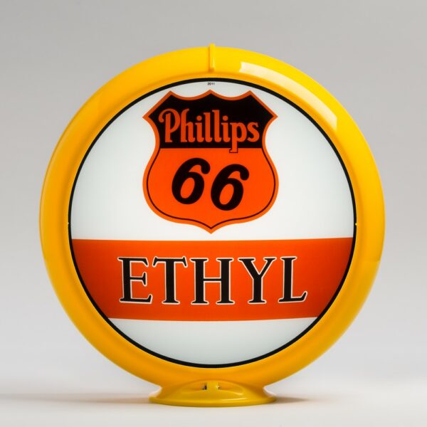 Phillips 66 Ethyl Bar 13.5" Gas Pump Globe with yellow plastic body