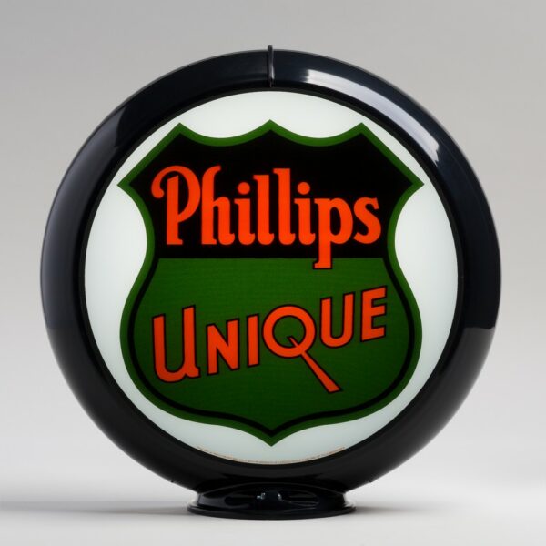 Phillips Unique 13.5" Gas Pump Globe with black plastic body