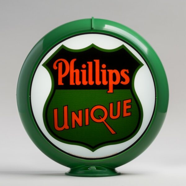 Phillips Unique 13.5" Gas Pump Globe with green plastic body