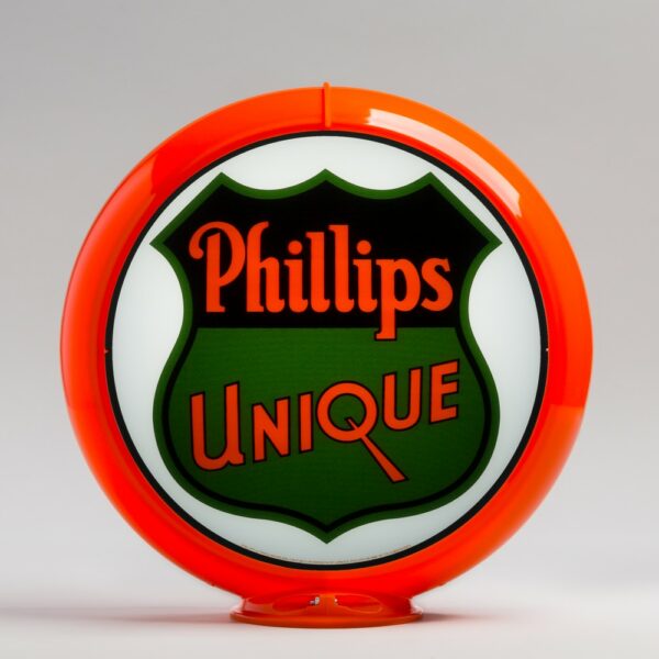 Phillips Unique 13.5" Gas Pump Globe with orange plastic body