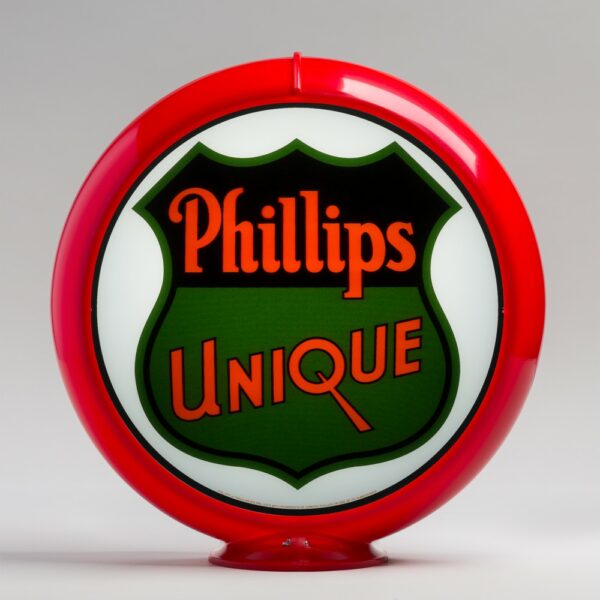 Phillips Unique 13.5" Gas Pump Globe with red plastic body