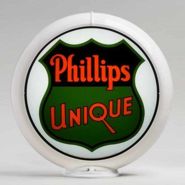 Phillips Unique 13.5" Gas Pump Globe with white plastic body