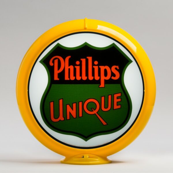 Phillips Unique 13.5" Gas Pump Globe with yellow plastic body