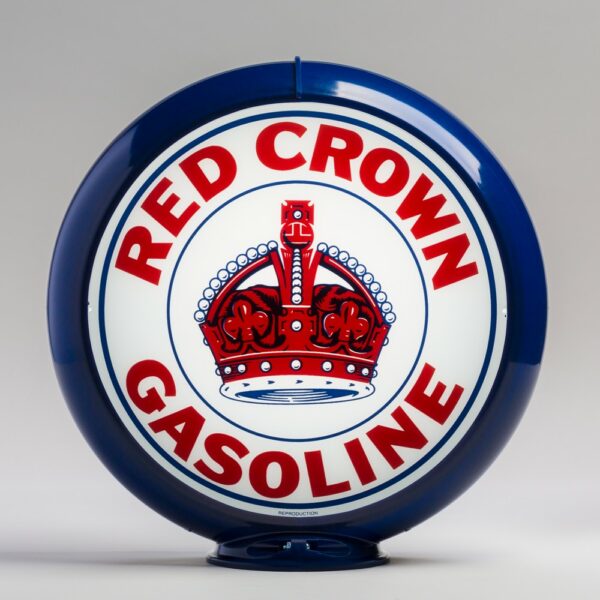 Red Crown (Indiana) 13.5" Gas Pump Globe with dark blue plastic body