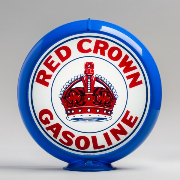 Red Crown (Indiana) 13.5" Gas Pump Globe with light blue plastic body