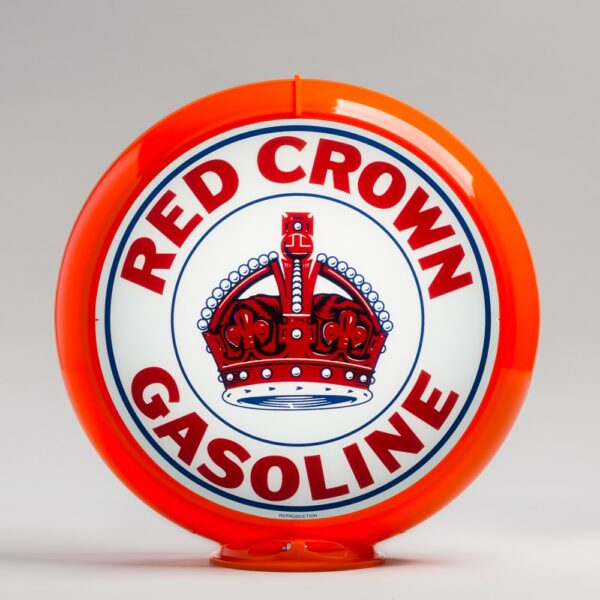 Red Crown (Indiana) 13.5" Gas Pump Globe with orange plastic body