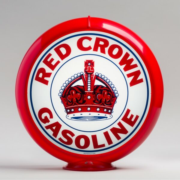 Red Crown (Indiana) 13.5" Gas Pump Globe with red plastic body