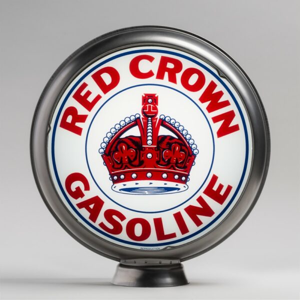 Red Crown (Indiana) 13.5" Gas Pump Globe with unpainted steel body