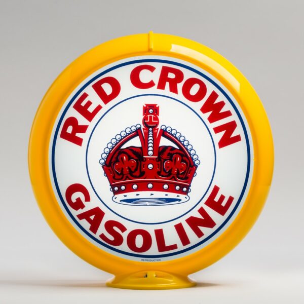 Red Crown (Indiana) 13.5" Gas Pump Globe with yellow plastic body