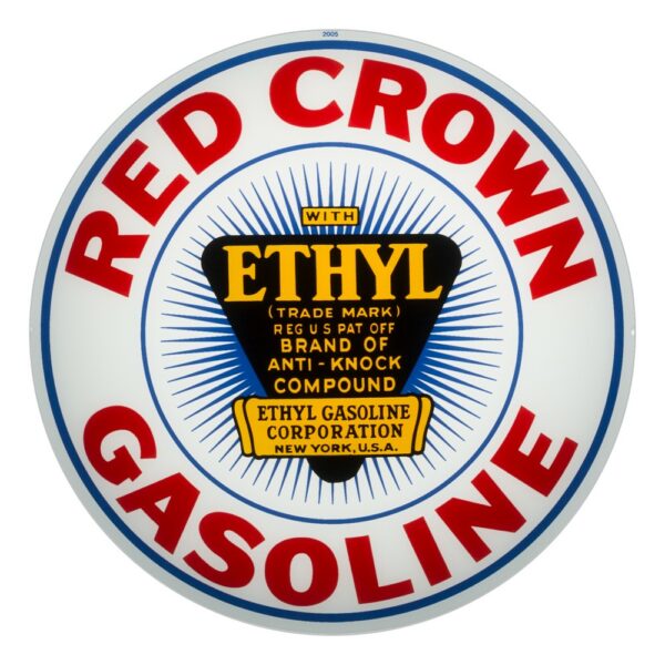 Red Crown Ethyl 13.5" Gas Pump Globe single lens