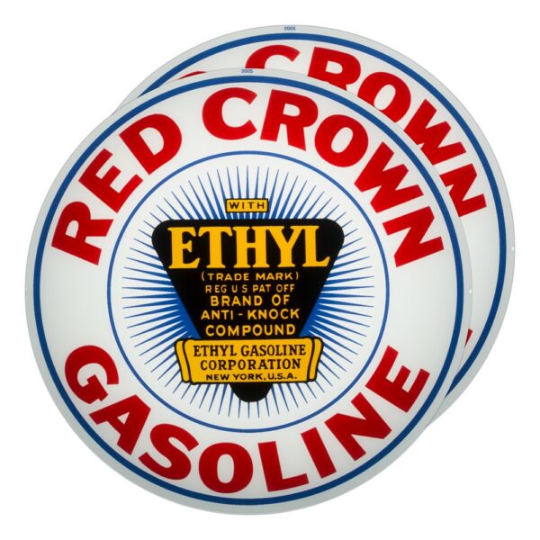 Red Crown Ethyl 13.5" Gas Pump Globe lens pair