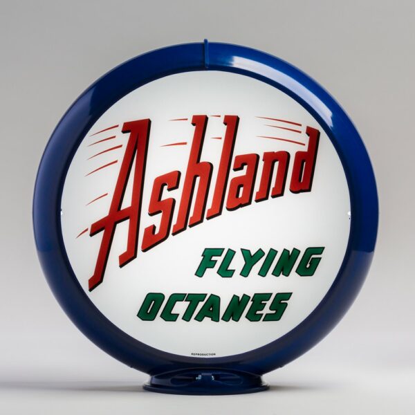 Ashland Flying Octane 13.5" Gas Pump Globe with dark blue plastic body