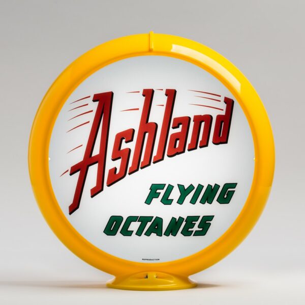 Ashland Flying Octane 13.5" Gas Pump Globe with yellow plastic body