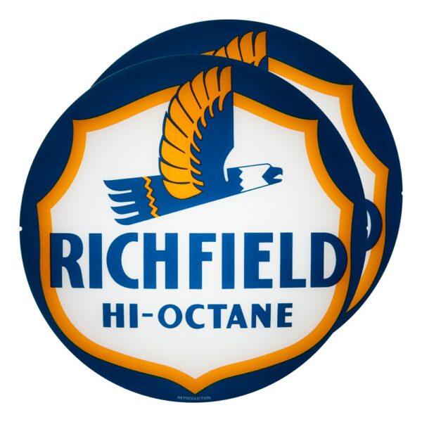 Richfield Hi-Octane 13.5" Gas Pump Globe lens pair