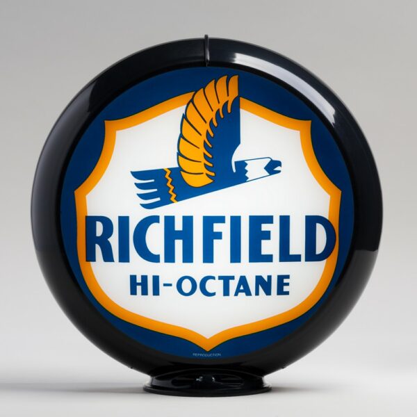 Richfield Hi-Octane 13.5" Gas Pump Globe with black plastic body