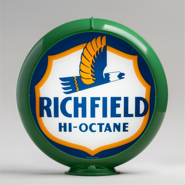 Richfield Hi-Octane 13.5" Gas Pump Globe with green plastic body