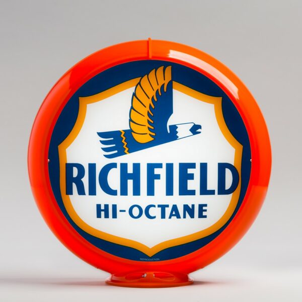 Richfield Hi-Octane 13.5" Gas Pump Globe with orange plastic body