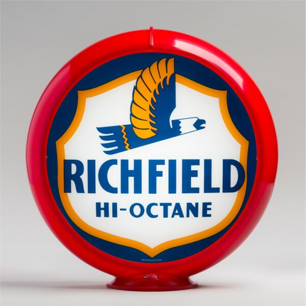 Richfield Hi-Octane 13.5" Gas Pump Globe with red plastic body