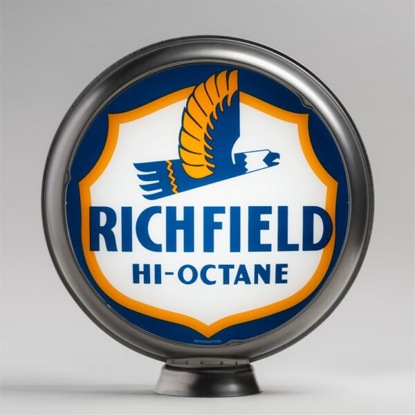 Richfield Hi-Octane 13.5" Gas Pump Globe with unpainted steel body