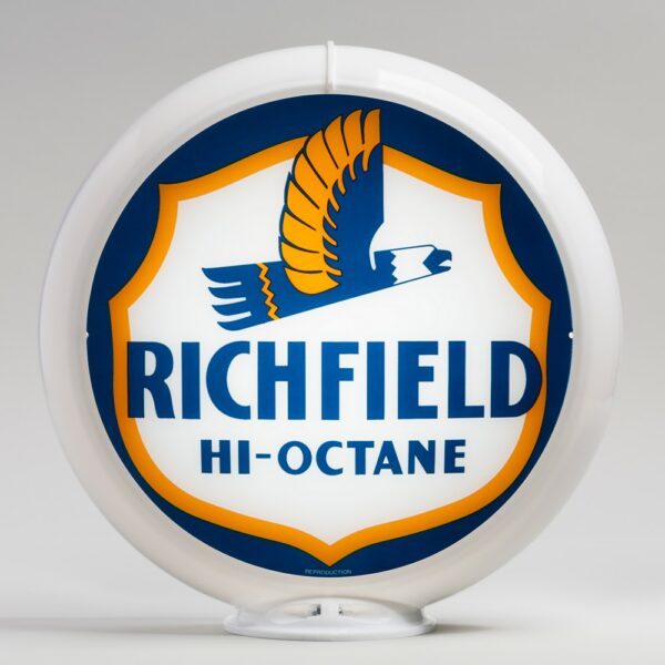 Richfield Hi-Octane 13.5" Gas Pump Globe with white plastic body