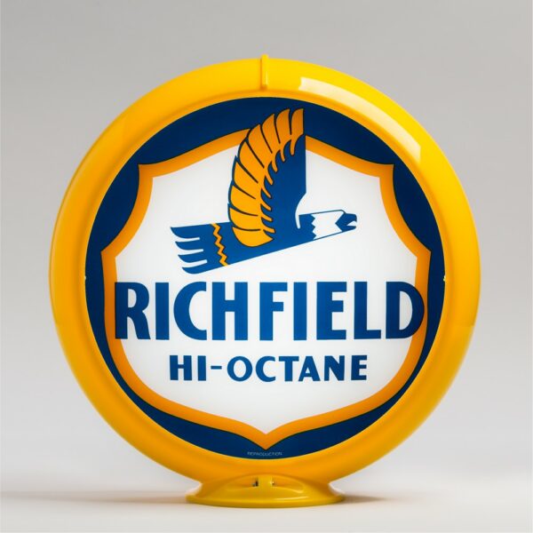 Richfield Hi-Octane 13.5" Gas Pump Globe with yellow plastic body