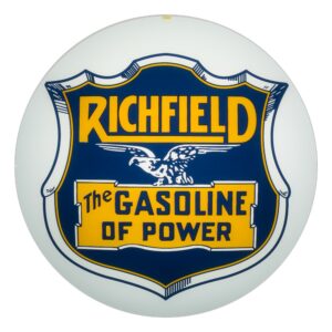 Richfield Gasoline of Power 13.5" Gas Pump Globe single lens