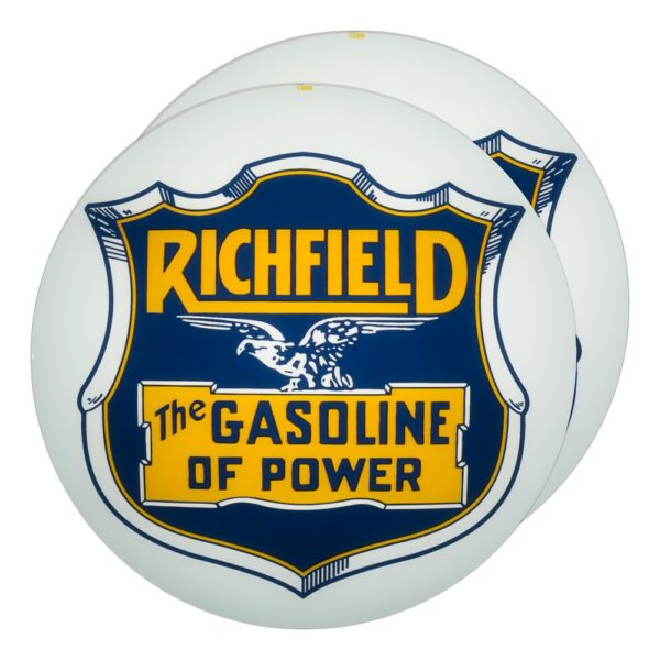 Richfield Gasoline of Power 13.5" Gas Pump Globe lens pair