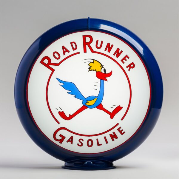 Road Runner 13.5" Gas Pump Globe with dark blue plastic body