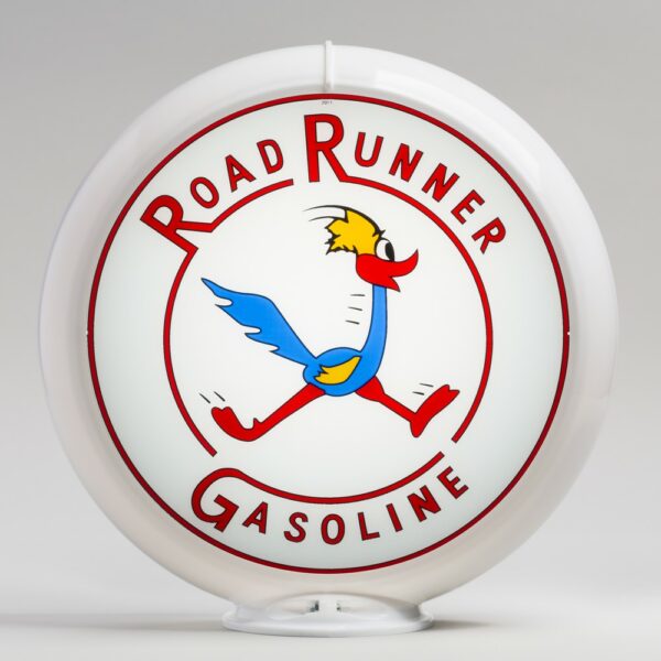 Road Runner 13.5" Gas Pump Globe with white plastic body