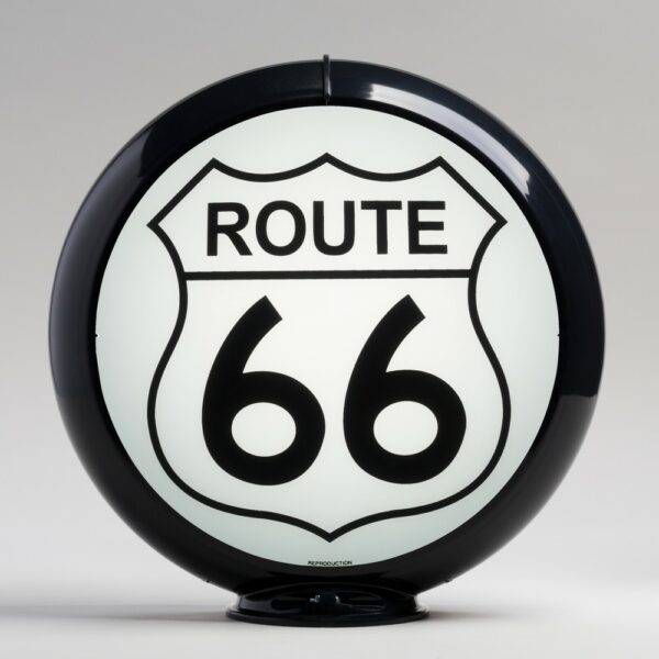 Route 66 13.5" Gas Pump Globe with black plastic body