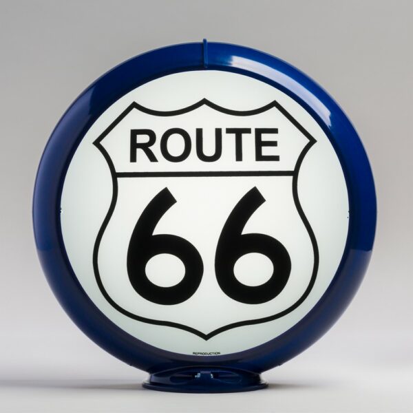 Route 66 13.5" Gas Pump Globe with dark blue plastic body