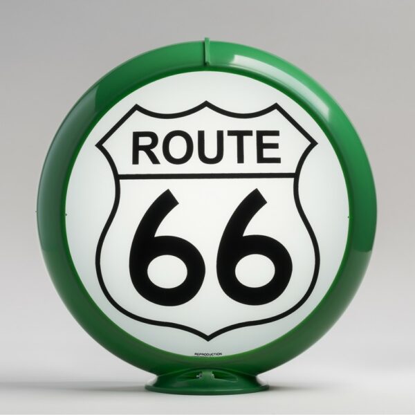 Route 66 13.5" Gas Pump Globe with green plastic body