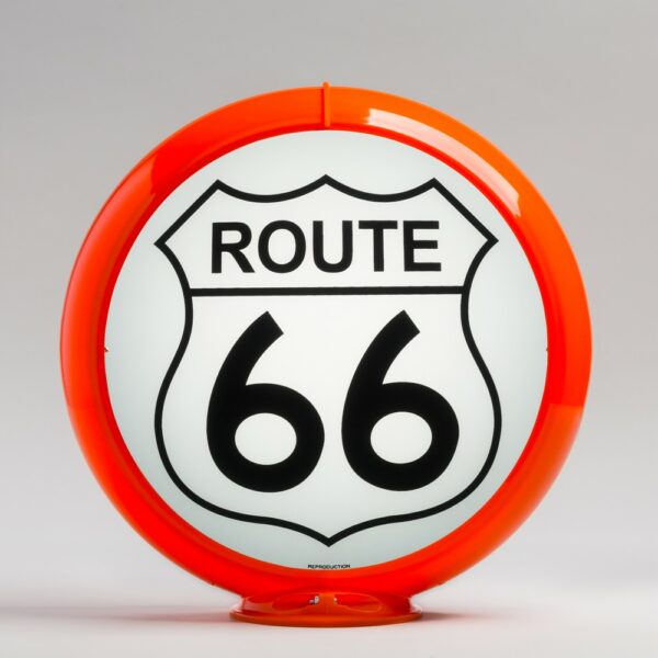 Route 66 13.5" Gas Pump Globe with orange plastic body