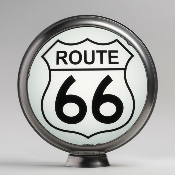 Route 66 13.5" Gas Pump Globe with unpainted steel body