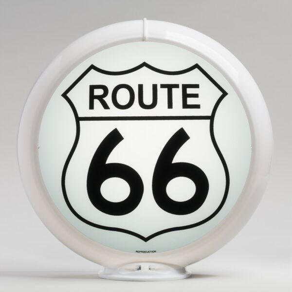 Route 66 13.5" Gas Pump Globe with white plastic body